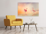 Leinwandbild Romantische Flamingos - SoiréeArts