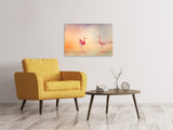 Leinwandbild Romantische Flamingos - SoiréeArts