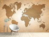 Fototapete Karte der Welt in Vintage - SoiréeArts
