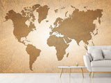 Fototapete Karte der Welt in Vintage - SoiréeArts
