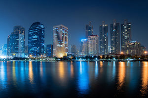 Fototapete Skyline Bangkok bei Nacht