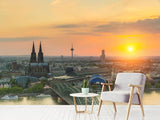 Fototapete Skyline Köln bei Sonnenuntergang - SoiréeArts