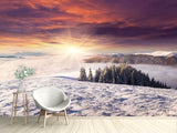 Fototapete Sonnenaufgang Winterlandschaft - SoiréeArts