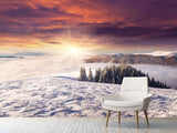 Fototapete Sonnenaufgang Winterlandschaft - SoiréeArts