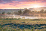 Fototapete Sonnenuntergang am Hügel