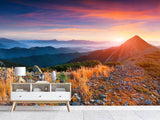 Fototapete Sonnenuntergang in den Alpen - SoiréeArts