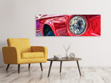 Leinwandbild Panorama Roter Oldtimer - SoiréeArts