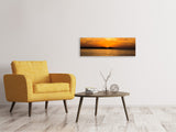 Leinwandbild Panorama Die Sonne geht unter - SoiréeArts