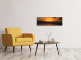 Leinwandbild Panorama Schöner Sonnenaufgang am Strand - SoiréeArts