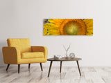 Leinwandbild Panorama Blütenstand einer Sonnenblume - SoiréeArts