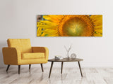 Leinwandbild Panorama Blütenstand einer Sonnenblume - SoiréeArts