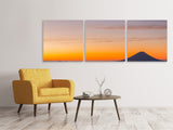 Panorama Leinwandbild 3-teilig Fujisan bei Sonnenuntergang - SoiréeArts