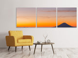 Panorama Leinwandbild 3-teilig Fujisan bei Sonnenuntergang - SoiréeArts