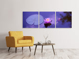 Panorama Leinwandbild 3-teilig Lotus Blüte - SoiréeArts