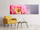 Panorama Leinwandbild 3-teilig Makro Chrysantheme - SoiréeArts