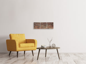 Panorama Leinwandbild 3-teilig Brick Wall