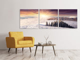 Panorama Leinwandbild 3-teilig Sonnenaufgang Winterlandschaft - SoiréeArts