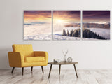 Panorama Leinwandbild 3-teilig Sonnenaufgang Winterlandschaft - SoiréeArts