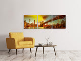 Panorama Leinwandbild 3-teilig Skyline Brooklyn Bridge NY - SoiréeArts