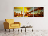 Panorama Leinwandbild 3-teilig Skyline Brooklyn Bridge NY - SoiréeArts