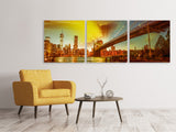 Panorama Leinwandbild 3-teilig Skyline Brooklyn Bridge NY - SoiréeArts