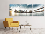 Panorama Leinwandbild 3-teilig Brooklyn Bridge From The Other Side - SoiréeArts