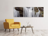 Panorama Leinwandbild 3-teilig Wasserfall XXL - SoiréeArts