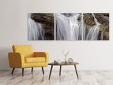 Panorama Leinwandbild 3-teilig Wasserfall XXL - SoiréeArts