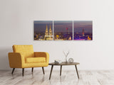 Panorama Leinwandbild 3-teilig Skyline Kölner Dom bei Nacht - SoiréeArts