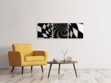 Panorama Leinwandbild 3-teilig Abstrakter Tunnel Black u0026 White - SoiréeArts