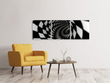 Panorama Leinwandbild 3-teilig Abstrakter Tunnel Black u0026 White - SoiréeArts