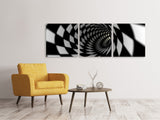 Panorama Leinwandbild 3-teilig Abstrakter Tunnel Black u0026 White - SoiréeArts