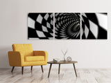 Panorama Leinwandbild 3-teilig Abstrakter Tunnel Black u0026 White - SoiréeArts