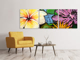 Panorama Leinwandbild 3-teilig Graffiti Flowers - SoiréeArts