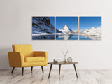 Panorama Leinwandbild 3-teilig Der Riffelsee am Matterhorn - SoiréeArts