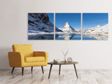 Panorama Leinwandbild 3-teilig Der Riffelsee am Matterhorn - SoiréeArts