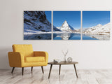 Panorama Leinwandbild 3-teilig Der Riffelsee am Matterhorn - SoiréeArts