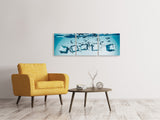 Panorama Leinwandbild 3-teilig Eiswürfel-Quadro - SoiréeArts