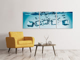 Panorama Leinwandbild 3-teilig Eiswürfel-Quadro - SoiréeArts