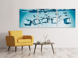 Panorama Leinwandbild 3-teilig Eiswürfel-Quadro - SoiréeArts