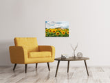 Leinwandbild Landschaft mit Sonnenblumen - SoiréeArts