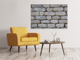 Leinwandbild Mauer aus Natur Steinen - SoiréeArts