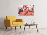 Leinwandbild Bunte Flamingos - SoiréeArts