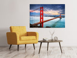 Leinwandbild Der Golden Gate Bridge bei Sonnenuntergang - SoiréeArts