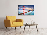 Leinwandbild Der Golden Gate Bridge bei Sonnenuntergang - SoiréeArts