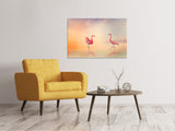 Leinwandbild Romantische Flamingos - SoiréeArts