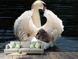 Fototapete Mama und Baby Schwan - SoiréeArts