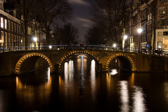 Fototapete Nachts in Amsterdam