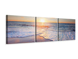 Panorama Leinwandbild 3-teilig Sonnenuntergang am Horizont