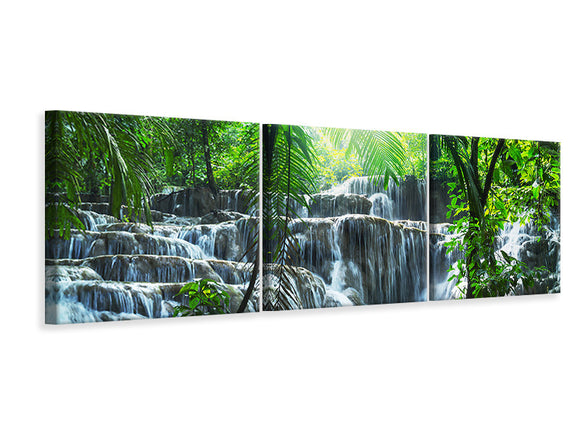 Panorama Leinwandbild 3-teilig Wasserfall Agua Azul